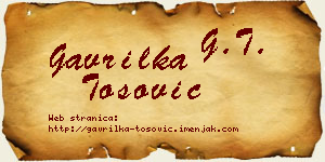 Gavrilka Tošović vizit kartica